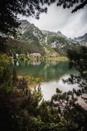 PopradskÃ© pleso is a mountain lake of glacial origin located in the High Tatras, Slovakia.の写真素材