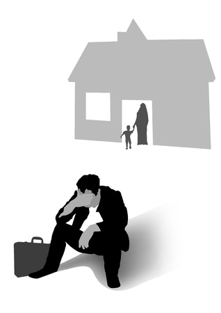 divorced or fired.  graphics. can be scaled to any size without loss of quality. separated in layers.のイラスト素材