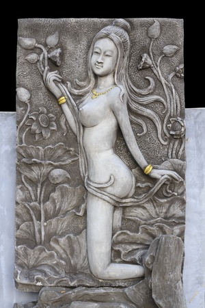 Beautiful female sculpture in the park.の写真素材