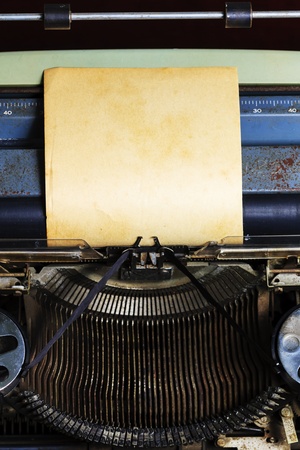 old typewriter with paperの写真素材