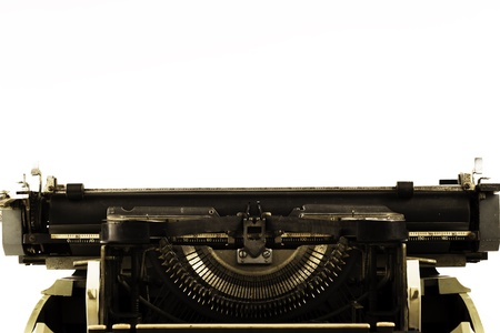 old typewriter with paperの写真素材