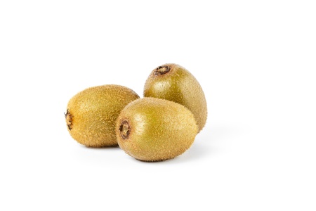  kiwi fruits white backgroundの写真素材