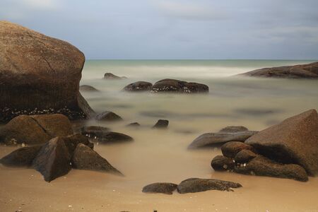Sunset beach in Rayong, Thailand の写真素材