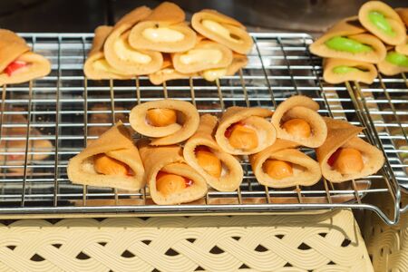 rolled crepe,thai style food.の写真素材