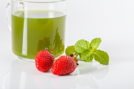 Strawberry and Vegetable juice の写真素材