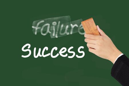 Failure and Success words on chalkboardの写真素材