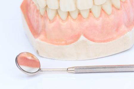 Dentures with a mirror