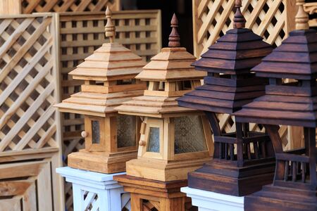 Lamp wood, Decorated with wooden の写真素材