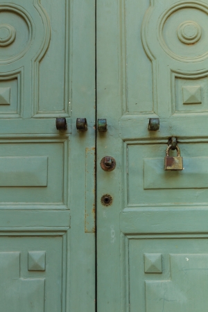 Wood doors of the church の写真素材