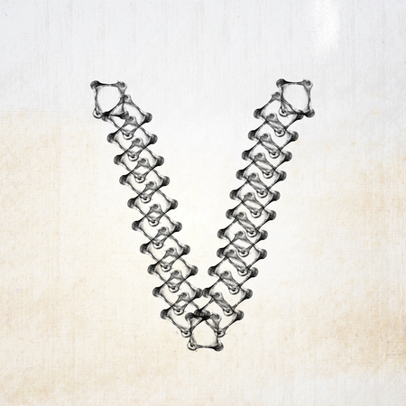 Dirty Metal alphabet の写真素材