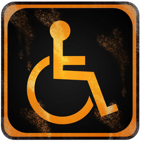 Exclamation Mark Sign on damaged yellow metallic.の写真素材