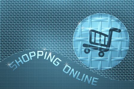 Shopping cart button metal bronze background design.の写真素材
