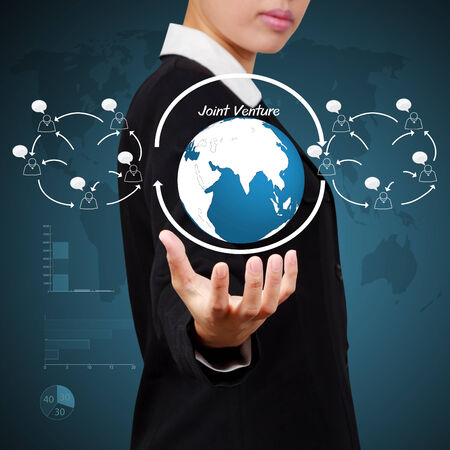 Business woman showing solution concept , Creative drawing business strategy plan ideaの写真素材
