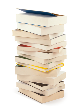 pile of novel books with clipping pathの写真素材