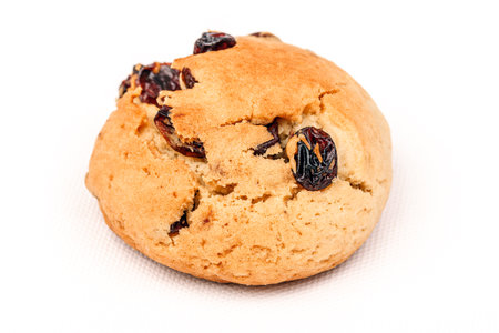 Plenty of raisin cookie on a white background, detailed viewの写真素材