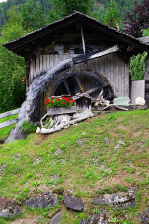Traditional wooden architecture in South Tyrol, Austria, Europeの写真素材