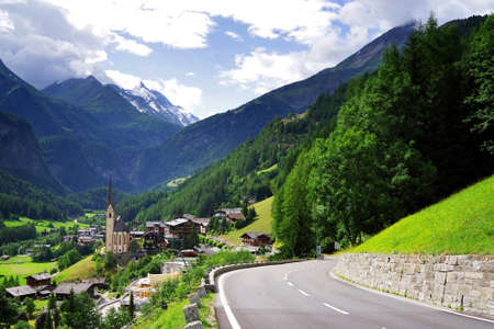 Summer landscape of Heiligenblut village in Austria, Europeの写真素材