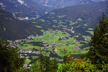 Alpine landscape in South Bavaria, Germnay, Europeの写真素材