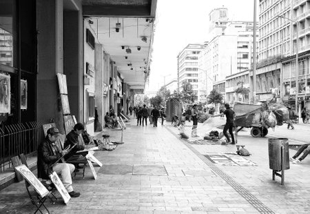 Street scene in Bogota, Colombia, South Americaのeditorial素材