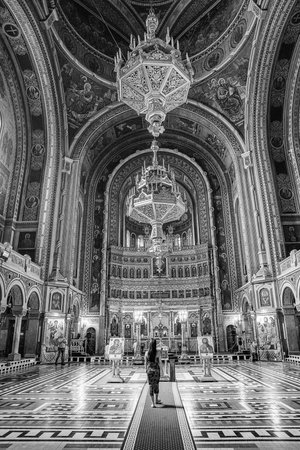 Interior of St. Stephen's Basilica in Budapest, Hungary.