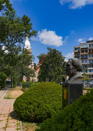 View of Zrenjanin city center, Serbiaの写真素材