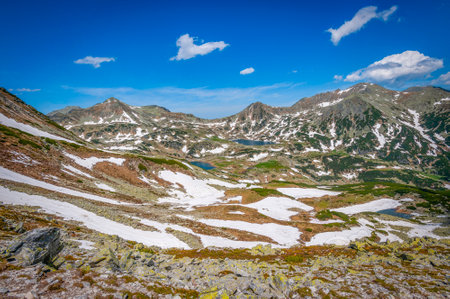 Spring landscape in Retezat Mountains, Romania, Europeの写真素材