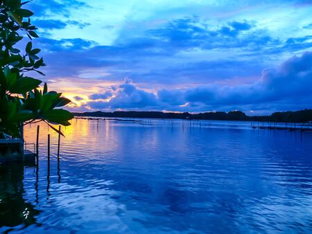 beautiful view of river on sunsetの写真素材