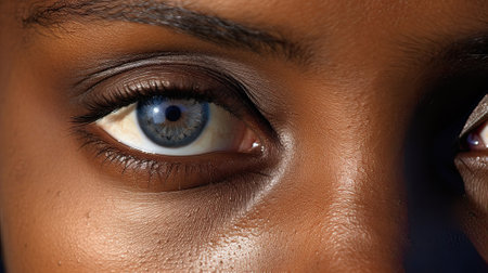 Close-up of Arab woman's eyesの素材
