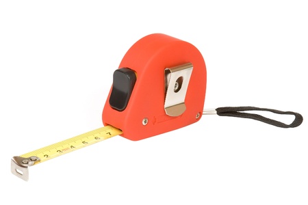 Measuring ruler on a white backgroundの写真素材