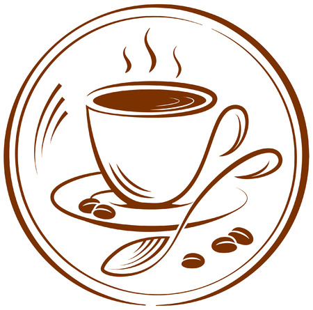 The pictogram with the image of a cup of coffee. Vector illustration.のイラスト素材