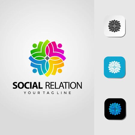 Social Relation Logo Design Premium Templateのイラスト素材