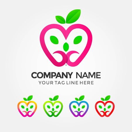 Healthy Love People Logo Templateのイラスト素材