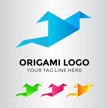 3D Origami Bird Logo Templateのイラスト素材