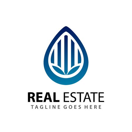 Drop Real Estate Agent Company Modern Logo Design Template Vectorのイラスト素材
