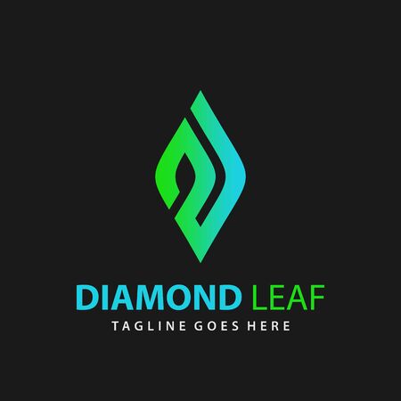 Diamond Leaf Company Logo Design Template Premium Vectorのイラスト素材