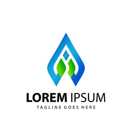 Green Diamond Leaf Company Logo Design Template Premium Vectorのイラスト素材