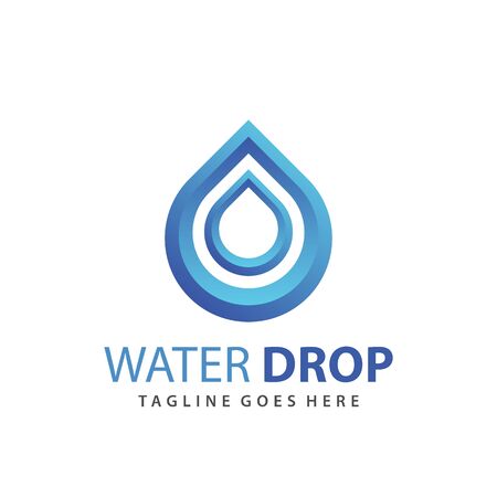 Abstract Water and Drop Modern Logo Design Vector Illustrationのイラスト素材