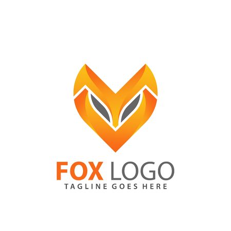 Awesome Fox Logo Design Premium Vector Illustrationのイラスト素材