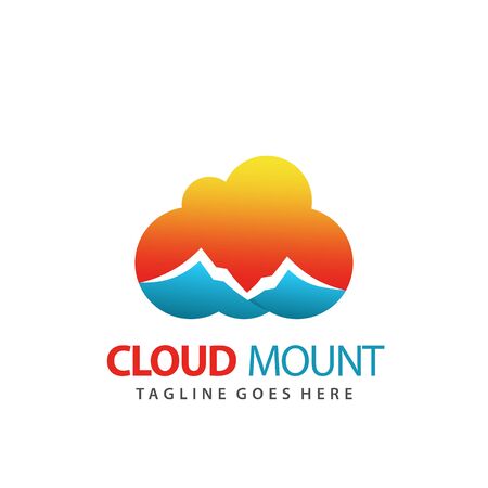Abstract Cloud Mountain Logo Design Premium Vector Illustrationのイラスト素材