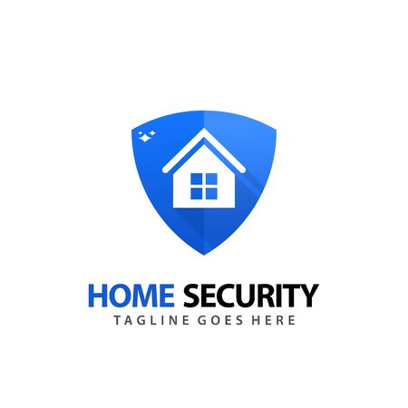 Home Shield Security and Protection Logo Design Vector Illustrationのイラスト素材