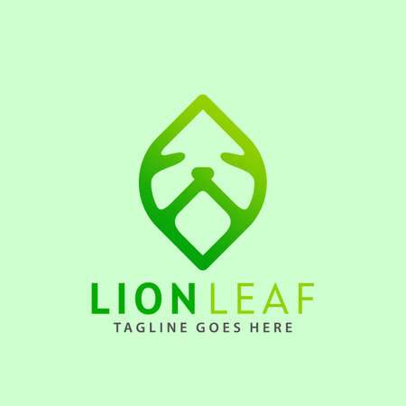 Lion Leaf Logos Design Vector Illustration Templateのイラスト素材