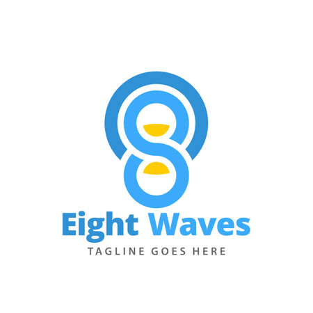 Circle Eight  Infinity Waves Logos Design Vector Illustration Templateのイラスト素材