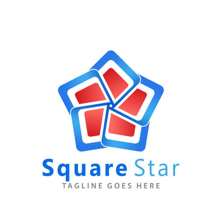 Abstract Square Star Flower Logos Design Vector Illustration Templateのイラスト素材