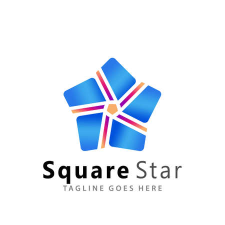 Abstract Square Star Logos Design Vector Illustration Templateのイラスト素材