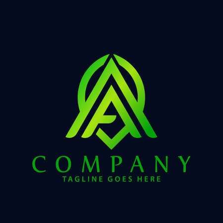 Abstract Letter A Green Leaves Company Modern Logos Design Vector Illustration Templateのイラスト素材