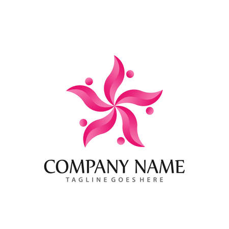 Star Beauty Flower Company Modern Logos Design Vector Illustration Templateのイラスト素材