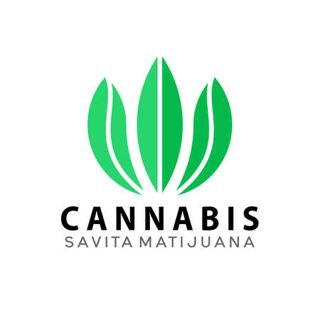 Cannabis Savita Marijuana Logo Design Vector Illustration Templateのイラスト素材