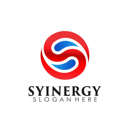 Abstract Colorful Letter S, Yin Yang, Monogram Logo Design Symbol Vector Illustrationのイラスト素材