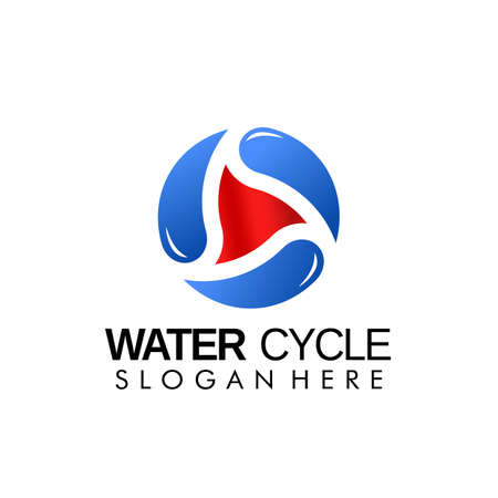 Water Cycle Play Media creative modern logo design vector Illustrationのイラスト素材