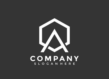 Initial Letter A Hexagon Modern  design vector Illustrationのイラスト素材